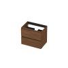 INK Wastafelonderkast - 60x40x52cm - 2 lades - greeploos - met houten keerlijst - MDF - Warm walnoot SW1238896