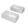 INK Versus Fontaine - 36x18x9cm - vasque à droite - 0 trous de robinet - polystone blanc brillant SW157956