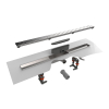 Easy Drain Compact FF caniveau de douche plaque simple avec sortie latérale 6x90cm 30mm inox 2301782