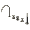 Hotbath Cobber @work 5-gats inbouwbadrandcombinatie met 2 mengkraan knoppen en draaibare uitloop geborsteld nikkel SW440690 Hotbath Cobber @work 5-gats inbouwbadrandcombinatie met 2 mengkraan knoppen en draaibare uitloop geborsteld nikkel SW440690