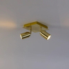QAZQA Ducha badkamer plafondlamp - 17x17cm - 2 spots - IP44 - vierkant - messing (goud) SW1187237