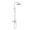 Fortifura Calvi Regendoucheset - thermostatisch - 25cm hoofddouche - metalen slang - staaf handdouche - draaibare baduitloop - Geborsteld RVS PVD SW1592506