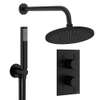 Crosswater MPRO ensemble de douche pluie encastré – douche de tête Ø 30 cm – douchette bâton – 2 leviers – noir mat SW1472613