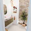 Mondiaz JOYA-DLUX 100cm toiletmeubel - kleur Dusk - Wastafel FAYE positie Links Zonder kraangat kleur Saba. SW1426067
