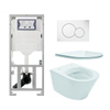 Praya Vesta Pack WC - sans bride - 52cm - réservoir UP320 - ligne plate - fermeture douce - déverrouillage rapide - plaque de déclenchement - blanc SW98222