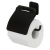 Tiger Colar Toiletrolhouder - met klep - zelfklevend - zwart SW877235
