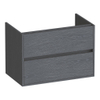BRAUER Adore meuble sous-lavabo - 80x46x55cm - 2 tiroirs à fermeture douce - sans poignée - 1 découpe pour siphon - Timber Grey SW1198422