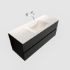 ENSEMBLE DE MEUBLE MONDIAZ VICA - 120cm - 2 tiroirs - lavabo Cloud central - 0 trous de robinet - solid surface urban SW410203