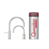 Quooker Nordic Round Twintaps kokendwaterkraan - draaibare uitloop - PRO3 reservoir - Warm / kokend water - Chroom SW299634