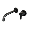 BRAUER Black Edition Wastafelmengkraan inbouw - gebogen uitloop links - hendel plat smal - inclusief inbouwdeel - model D 1 - mat zwart SW385395