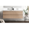 Adema Chaci badmeubelset 120x46x57cm met 2 lades greeploos 2 keramische wasbakken 2 kraangaten kaneel SW721286 Adema Chaci badmeubelset 120x46x57cm met 2 lades greeploos 2 keramische wasbakken 2 kraangaten kaneel SW721286