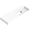 Thebalux lavabo Quadro 120 cm céramique 1x cuve à droite sans trou de robinet blanc SW717313