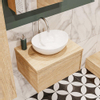 ENSEMBLE DE MEUBLE MONDIAZ LUSH - 60cm - 1 tiroir - lavabo BARCO - vasque centrale - 1 trou de robinet - chêne blanchi SW409538 ENSEMBLE DE MEUBLE MONDIAZ LUSH - 60cm - 1 tiroir - lavabo BARCO - vasque centrale - 1 trou de robinet - chêne blanchi SW409538
