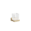 Crosswater Rotar Bekerhouder - 8x9.8x9cm - met beker - vierkant - wandmodel - geborsteld messing (goud) SW1176230