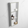 Mondiaz Easy nis 29.5x89.5x8cm voor Inbouw/opbouw 3 open vakken Solid surface Talc/Army SW643852
