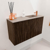 Mondiaz JOYA-DLUX 70cm toiletmeubel - kleur Walnut - Wastafel FAYE positie Rechts 1 kraangat kleur Saba. SW1424637