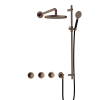 Hotbath Cobber IBS70 Regendoucheset - inbouw - 38.5cm wandarm - 20cm ronde hoofddouche - 3 standen handdouche - glijstang - messing verouderd koper (goud) SW677598