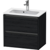 Duravit Ketho.2 Wastafelonderbouwkast - met 2 laden - 61x39x54.9cm - met grepen antraciet - eiken zwart mat SW772864