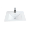 Sanicare q6 lavabo 60x45cm 1 trou pour robinet avec trop-plein rectangle céramique blanc SW536856
