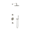 Hotbath Buddy IBS - Regendoucheset - 35cm wandarm - 25cm ronde hoofddouche - staafhanddouche - 2 stopkranen - geborsteld nikkel (RVS) SW298906