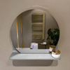 Mondiaz SPOT Miroir de salle de bain - rond 40cm - plan de miroir - couleur Plata SW1235579