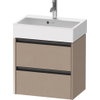 Duravit Ketho 2 Meuble sous-lavabo - 2 tiroirs - 58.4x39x54.9cm - poignées anthracite - lin mat SW772401