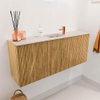 Mondiaz JOYA-DLUX 100cm toiletmeubel - kleur Oak - Wastafel FAYE positie Midden 1 kraangat kleur Nata. SW1424010