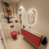 MONDIAZ TURE-DLUX Meuble toilette - 120cm - Fire - EDEN - vasque Frappe - position centrale - sans trou de robinet SW1102754