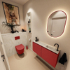 MONDIAZ TURE-DLUX Meuble toilette - 100cm - Fire - EDEN - vasque Ostra - position droite - 1 trou de robinet SW1104827