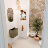 Mondiaz JOYA-DLUX 40cm toiletmeubel - kleur Dusk - Wastafel FAYE positie Links 1 kraangat kleur Lava. SW1423207