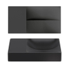 Clou Vale lave-mains céramique lave-mains 38x19x7cm sans trou de robinet à gauche Noir mat SW451470