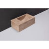 Forzalaqua Venetia Xs lave-mains - 29x16x10cm - vasque à droite - trou de robinet à gauche - travertin adouci (beige) SW67689