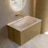 MONDIAZ KURVE-DLUX Meuble de salle de bains 80cm couleur Dusk avec 1 tiroir et 0 porte. Lavabo BIG SMALL Milieu sans trou de robinet Meli. SW1431882