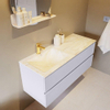 Mondiaz VICA-DLUX Ensemble de meuble de salle de bain - 120cm - meuble sous-vasque cale - 2 tiroirs - lavabo encastré cloud gauche - 1 trou de robinet - version haute de 60cm - ostra SW1087510