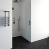 BRAUER Créer Porte de douche - 100x200cm - sans profil - anti-calcaire - verre de sécurité 8mm - noir mat SW223718