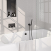 BRAUER gunmetal Edition mitigeur de bain encastré thermostatique - boutons-poussoirs SET 03 - combinaison de remplissage de baignoire - douchette barre - flexible de douche - coude d'alimentation mural - gunmetal brossé PVD SW925709