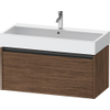 Duravit Ketho.2 Wastafelonderbouwkast - met 1 lade - 98.4x46x44cm - met greep antraciet - donker noten mat SW772228