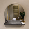 Mondiaz SPOT miroir – Ø 40 cm – avec tablette – Lava (marbre noir) SW1235642