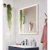 Bruynzeel spiegel 60x70cm rechthoek met LED kader rondom en spiegelverwarming aluminium SW383262 Bruynzeel spiegel 60x70cm rechthoek met LED kader rondom en spiegelverwarming aluminium SW383262