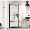 Sealskin Soho paroi latérale pour combinaison avec une porte pivotante 80x210cm avec profil noir et verre transparent SW491703