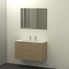 Qisani Slim badmeubelset 100x40x62 met spiegel met softclose beach oak 2 kraangaten SW276968 Qisani Slim badmeubelset 100x40x62 met spiegel met softclose beach oak 2 kraangaten SW276968
