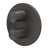 IVY Tribe Partie visible - pour mitigeur thermostatique encastré - inverseur d’arrêt 2 voies - rosace ronde - acier inoxydable 316 - noir carbone brossé PVD SW1030896