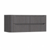 H&R Badmeubelen Juice Wastafelonderkast - 120x45x50cm - linkerhoek afgerond - 4 lades - geïntegreerde greep - wenge SW1571951