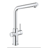 GROHE Blue Home Keukenkraan - L-Uitloop - 1-gats - filterfunctie - plat licht en bruisend water - chroom SW228365