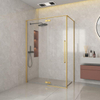 Aqua Vista Sava Douchecabine - 90x90x200 cm - draaideur - met montageset - Brushed Yellow Titanium SW1428343