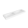 Mondiaz AVON wastafel - 160x46x12cm - dubbele wasbak - zonder kraangat - talc (wit) SW425509