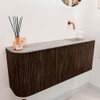 Mondiaz JOYA-DLUX 101.6cm toiletmeubel - ronding links kleur Walnut - Wastafel FAYE positie Rechts Zonder kraangat kleur Glace. SW1422453