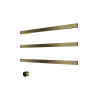 Hotbath &MORE Handdoekradiator - 80x57cm - vierkant - 3 stangen - horizontaal - met schakelaar - PVD - geborsteld messing (goud) SW1245779