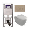 Villeroy & Boch Subway 2.0 Pack WC suspendu - bâti-support Geberit - DirectFlush - plaque de commande taupe - boutons ronds - blanc SW1164262