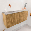 Mondiaz JOYA-DLUX 90cm toiletmeubel - kleur Oak - Wastafel FAYE positie Links Zonder kraangat kleur Glace. SW1422029